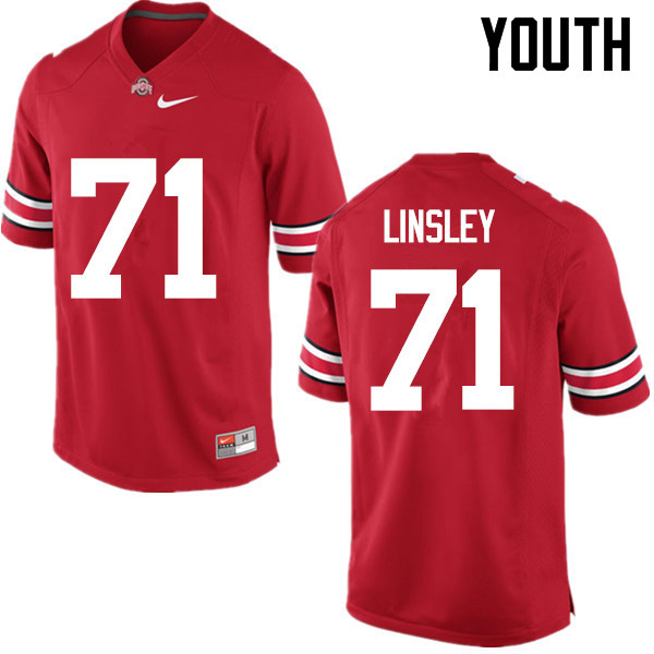 Ohio State Buckeyes Corey Linsley Youth #71 Red Game Stitched College Football Jersey